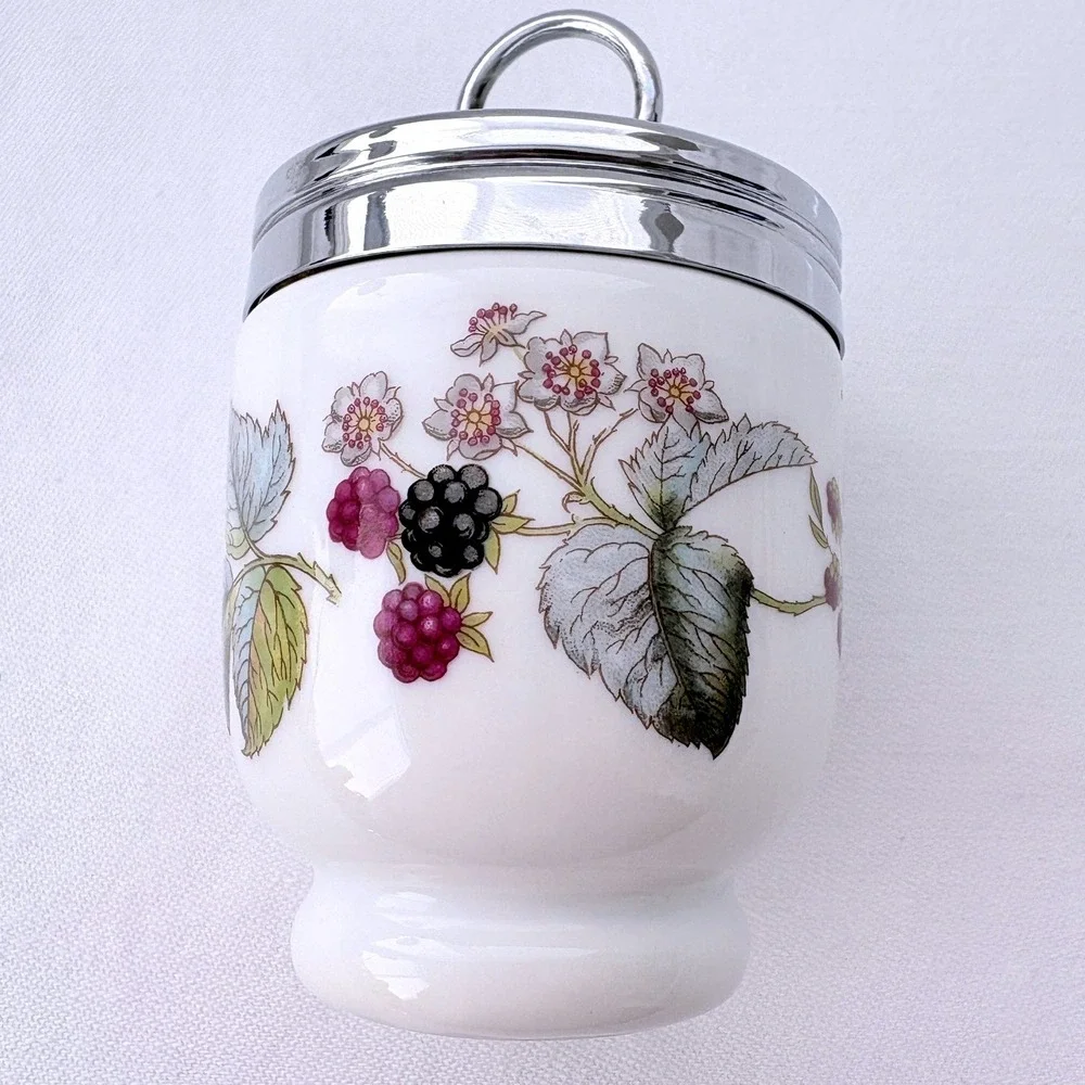 Royal Worcester England Lavinia White Porcelain Egg Coddler with Lid
